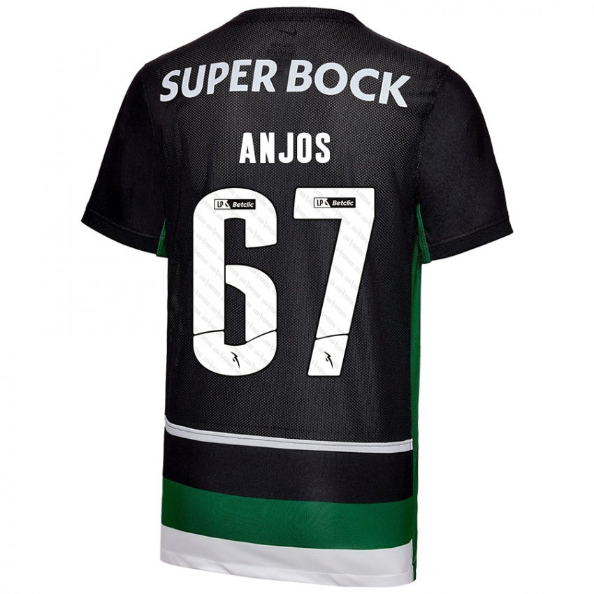 Kinderen Lucas Anjos #67 Zwart Wit Groen Thuisshirt Thuistenue 2024/25 T-Shirt