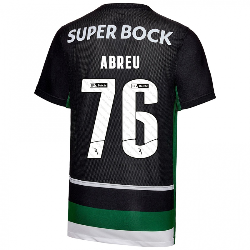 Kinderen Diogo Abreu #76 Zwart Wit Groen Thuisshirt Thuistenue 2024/25 T-Shirt