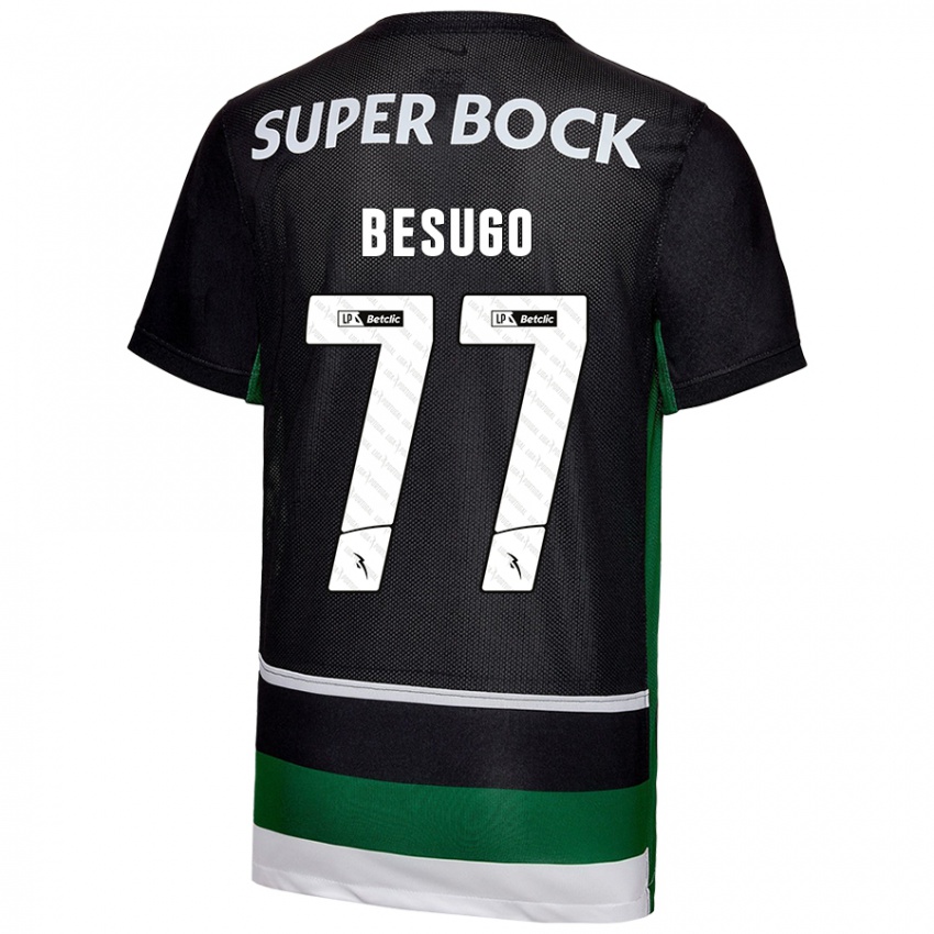 Kinderen Rafael Besugo #77 Zwart Wit Groen Thuisshirt Thuistenue 2024/25 T-Shirt