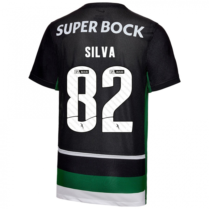 Kinderen Gabriel Silva #82 Zwart Wit Groen Thuisshirt Thuistenue 2024/25 T-Shirt