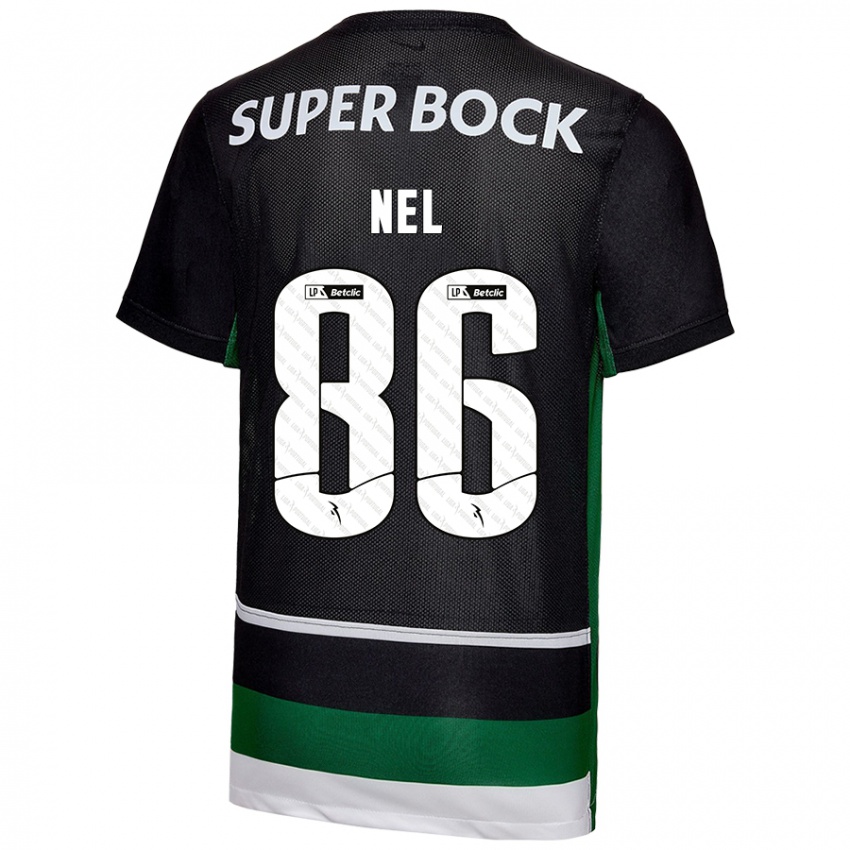 Kinderen Rafael Nel #86 Zwart Wit Groen Thuisshirt Thuistenue 2024/25 T-Shirt