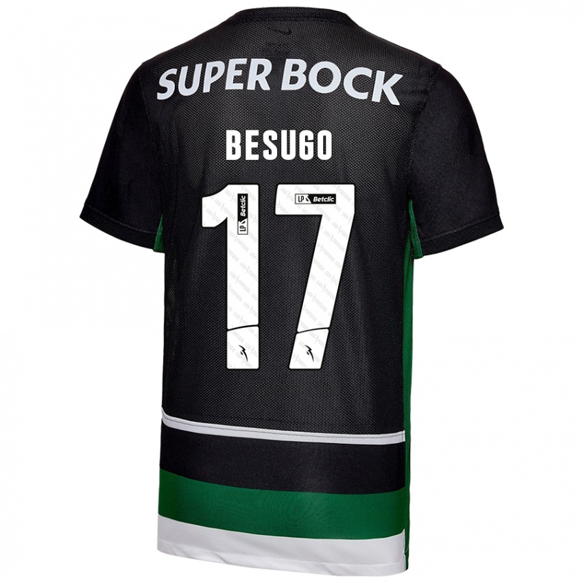 Kinderen Neuza Besugo #17 Zwart Wit Groen Thuisshirt Thuistenue 2024/25 T-Shirt