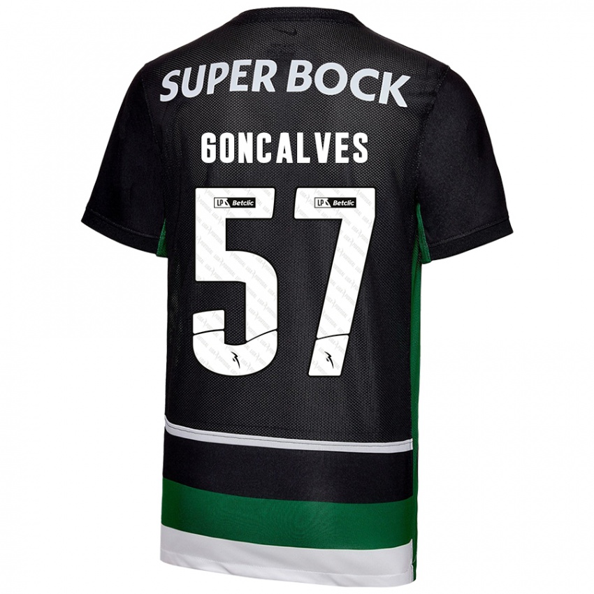 Kinderen Inês Gonçalves #57 Zwart Wit Groen Thuisshirt Thuistenue 2024/25 T-Shirt