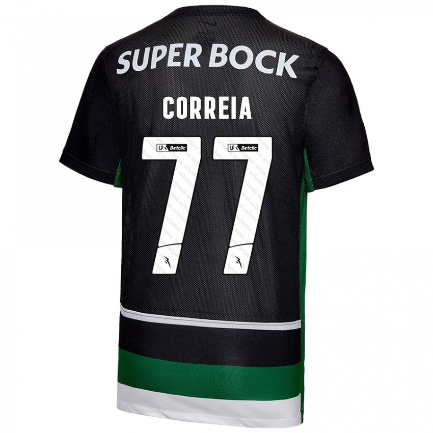 Kinderen Alícia Correia #77 Zwart Wit Groen Thuisshirt Thuistenue 2024/25 T-Shirt