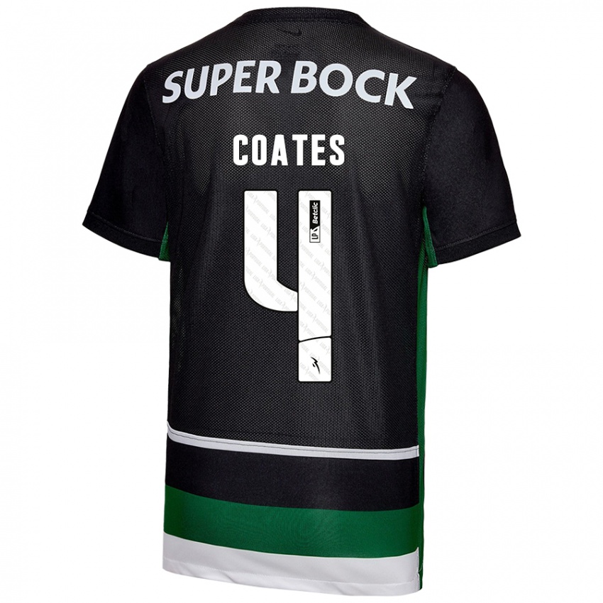 Kinderen Sebastián Coates #4 Zwart Wit Groen Thuisshirt Thuistenue 2024/25 T-Shirt