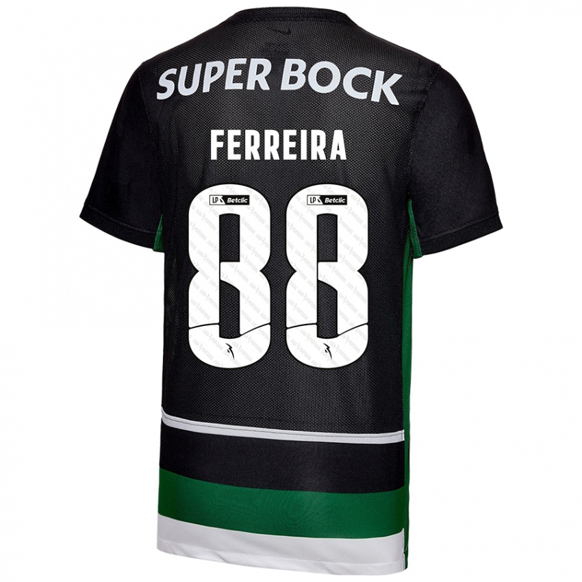 Kinderen Tiago Ferreira #88 Zwart Wit Groen Thuisshirt Thuistenue 2024/25 T-Shirt