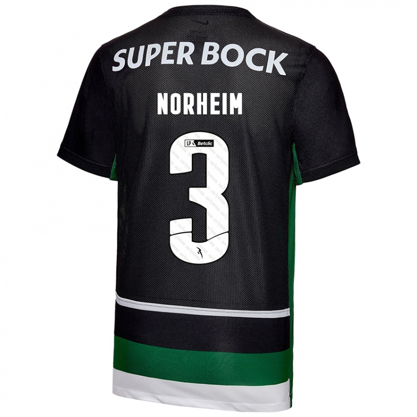 Kinderen Andrea Norheim #3 Zwart Wit Groen Thuisshirt Thuistenue 2024/25 T-Shirt