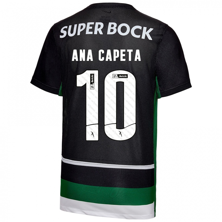 Kinderen Ana Capeta #10 Zwart Wit Groen Thuisshirt Thuistenue 2024/25 T-Shirt