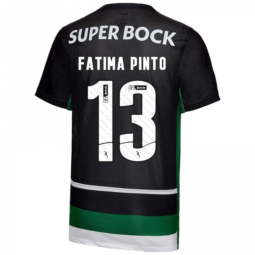 Kinderen Fátima Alexandra Figueira Pinto #13 Zwart Wit Groen Thuisshirt Thuistenue 2024/25 T-Shirt