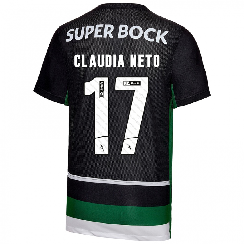 Kinderen Cláudia Teresa Pires Neto #17 Zwart Wit Groen Thuisshirt Thuistenue 2024/25 T-Shirt