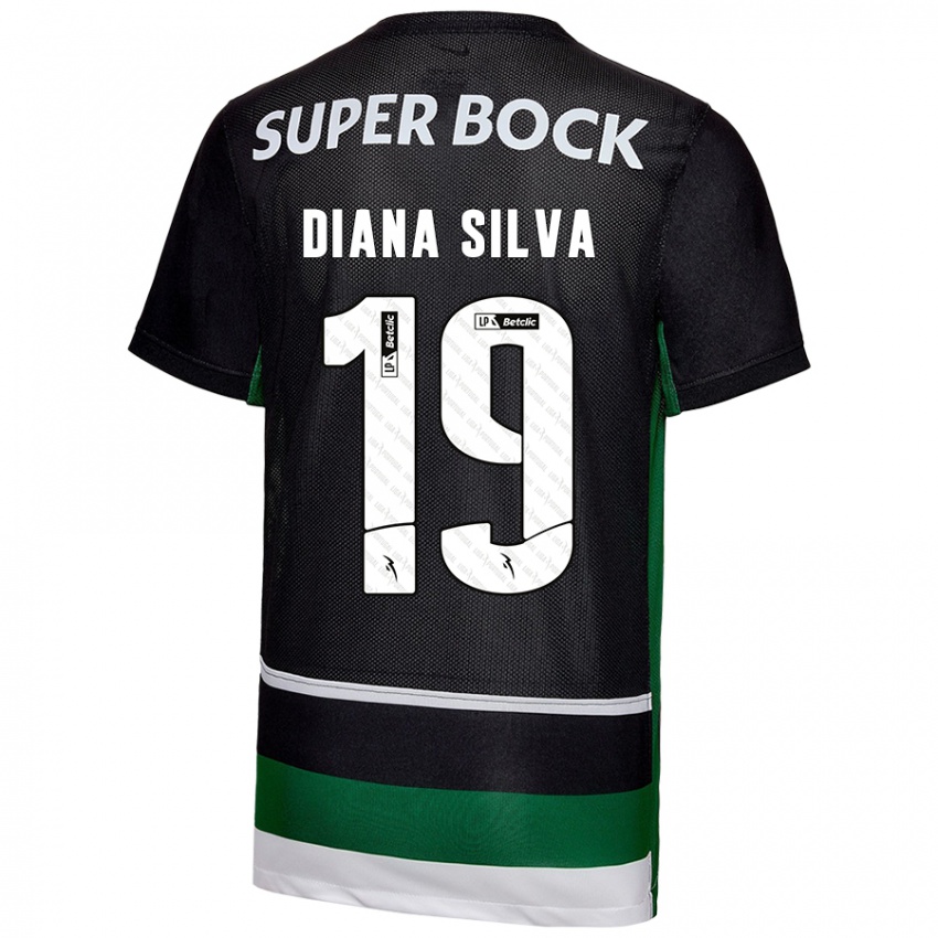 Kinderen Diana Micaela Abreu De Sousa E Silva #19 Zwart Wit Groen Thuisshirt Thuistenue 2024/25 T-Shirt