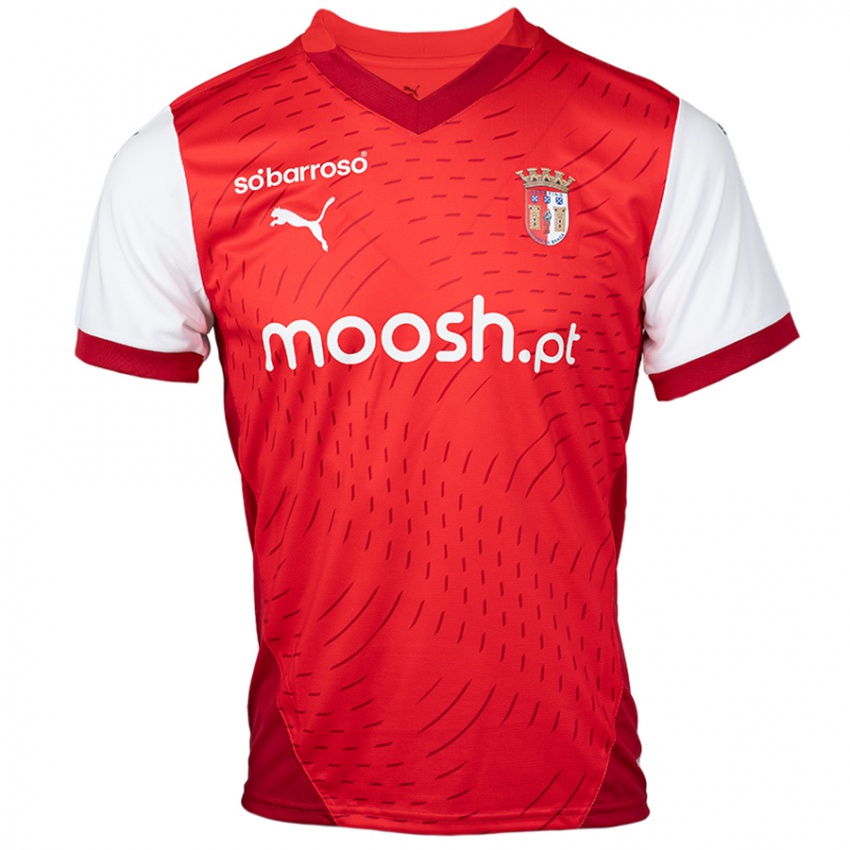 Kinderen Uw Naam #0 Rood Wit Thuisshirt Thuistenue 2024/25 T-Shirt