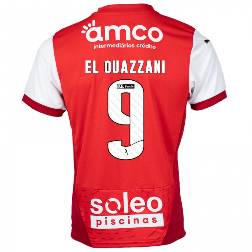 Kinderen Amine El Ouazzani #9 Rood Wit Thuisshirt Thuistenue 2024/25 T-Shirt