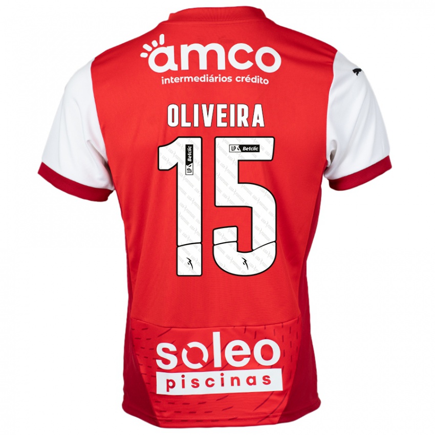 Kinderen Paulo Oliveira #15 Rood Wit Thuisshirt Thuistenue 2024/25 T-Shirt