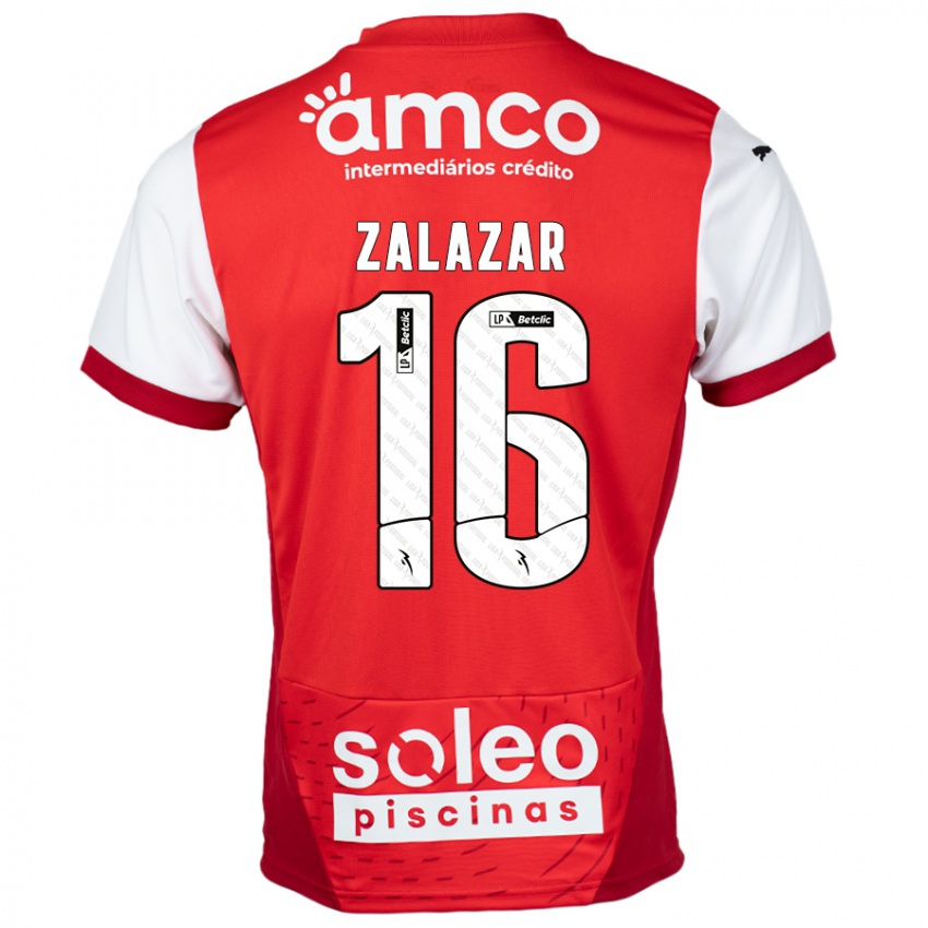 Kinderen Rodrigo Zalazar #16 Rood Wit Thuisshirt Thuistenue 2024/25 T-Shirt