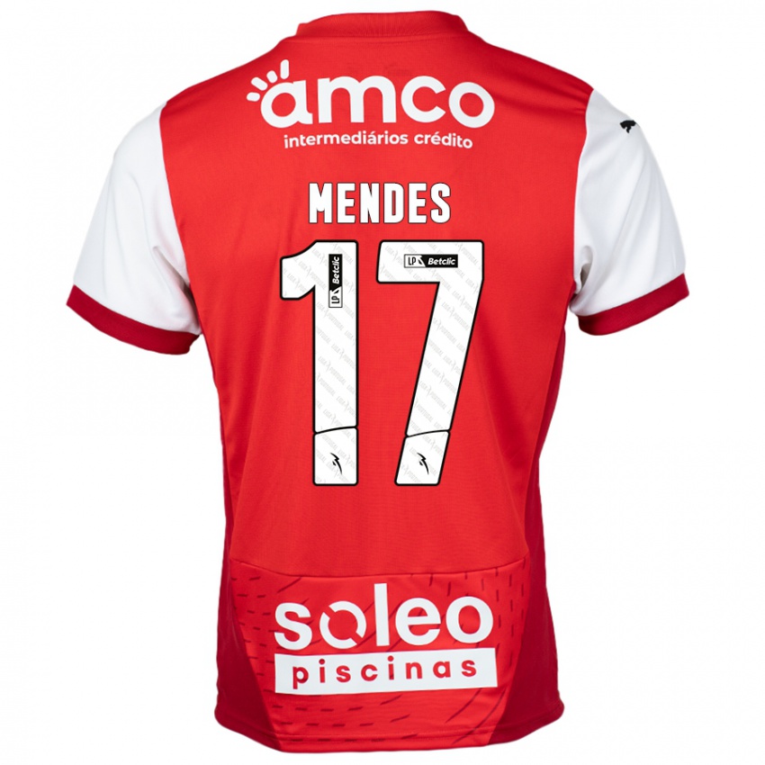 Kinderen Joe Mendes #17 Rood Wit Thuisshirt Thuistenue 2024/25 T-Shirt