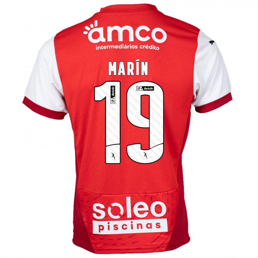 Kinderen Adrián Marín #19 Rood Wit Thuisshirt Thuistenue 2024/25 T-Shirt