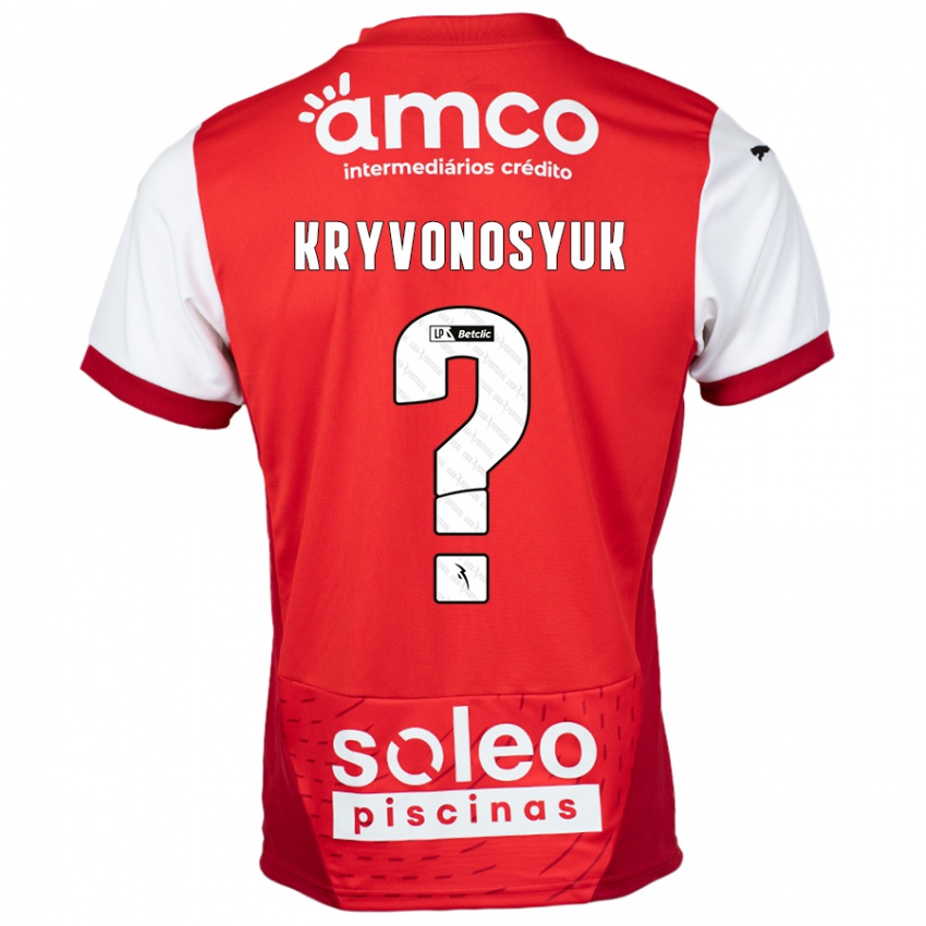 Kinderen Leonardo Kryvonosyuk #0 Rood Wit Thuisshirt Thuistenue 2024/25 T-Shirt