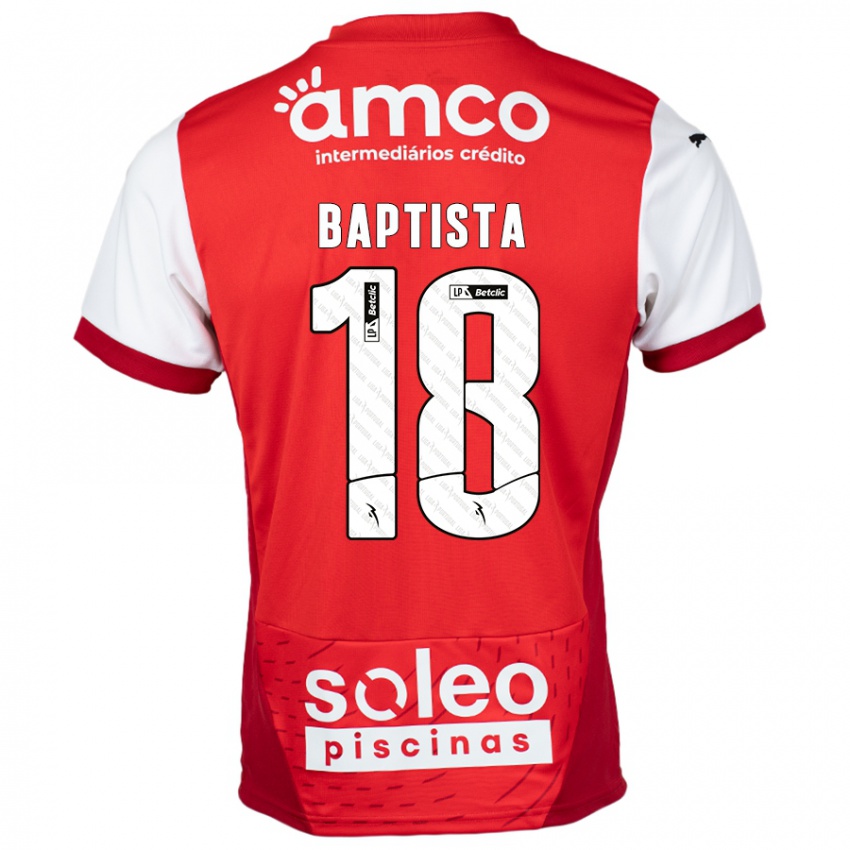 Kinderen Tiago Baptista #18 Rood Wit Thuisshirt Thuistenue 2024/25 T-Shirt