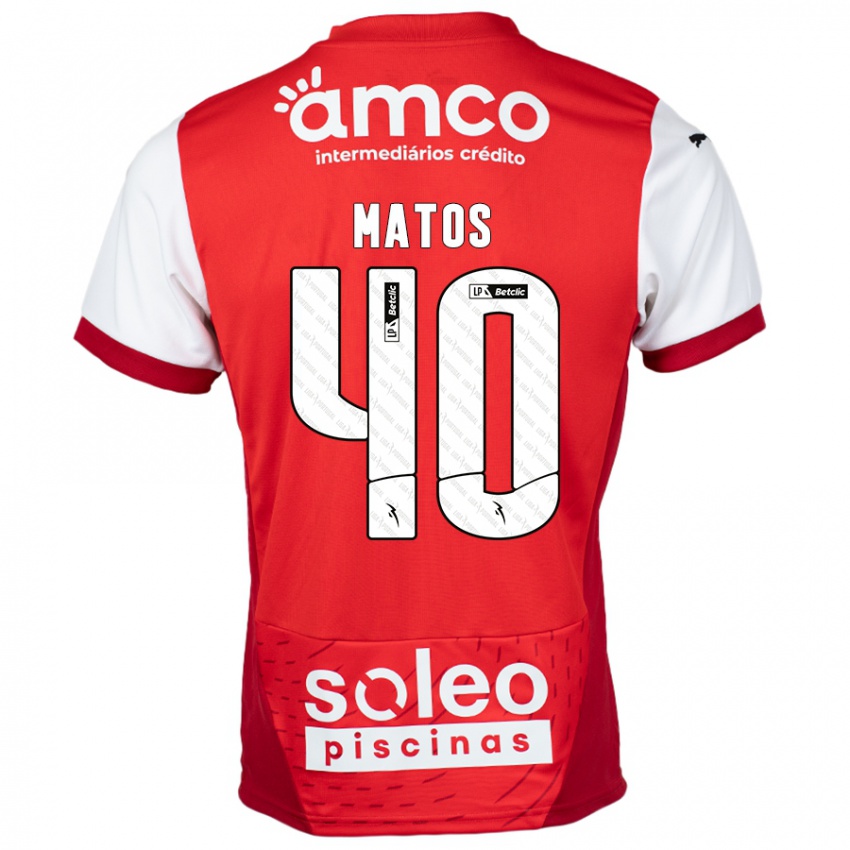 Kinderen João Matos #40 Rood Wit Thuisshirt Thuistenue 2024/25 T-Shirt