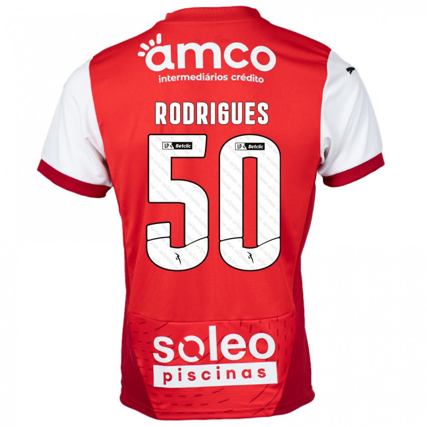 Kinderen Diego Rodrigues #50 Rood Wit Thuisshirt Thuistenue 2024/25 T-Shirt