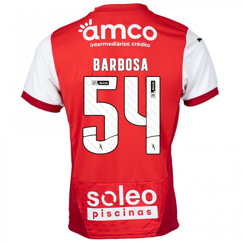 Kinderen Guilherme Barbosa #54 Rood Wit Thuisshirt Thuistenue 2024/25 T-Shirt