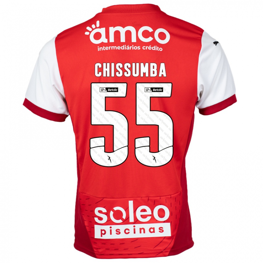 Kinderen Chissumba #55 Rood Wit Thuisshirt Thuistenue 2024/25 T-Shirt