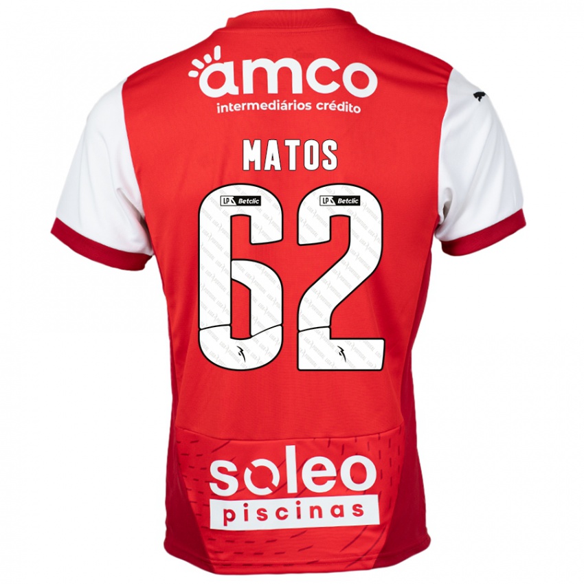 Kinderen Nuno Matos #62 Rood Wit Thuisshirt Thuistenue 2024/25 T-Shirt