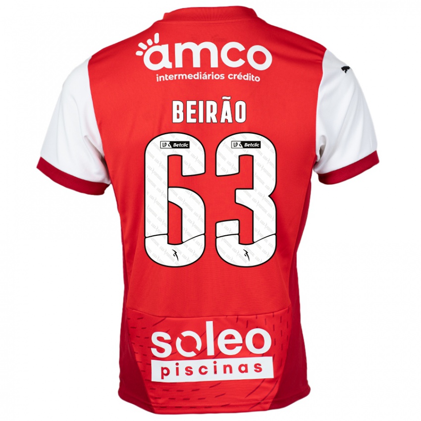 Kinderen Rodrigo Beirão #63 Rood Wit Thuisshirt Thuistenue 2024/25 T-Shirt