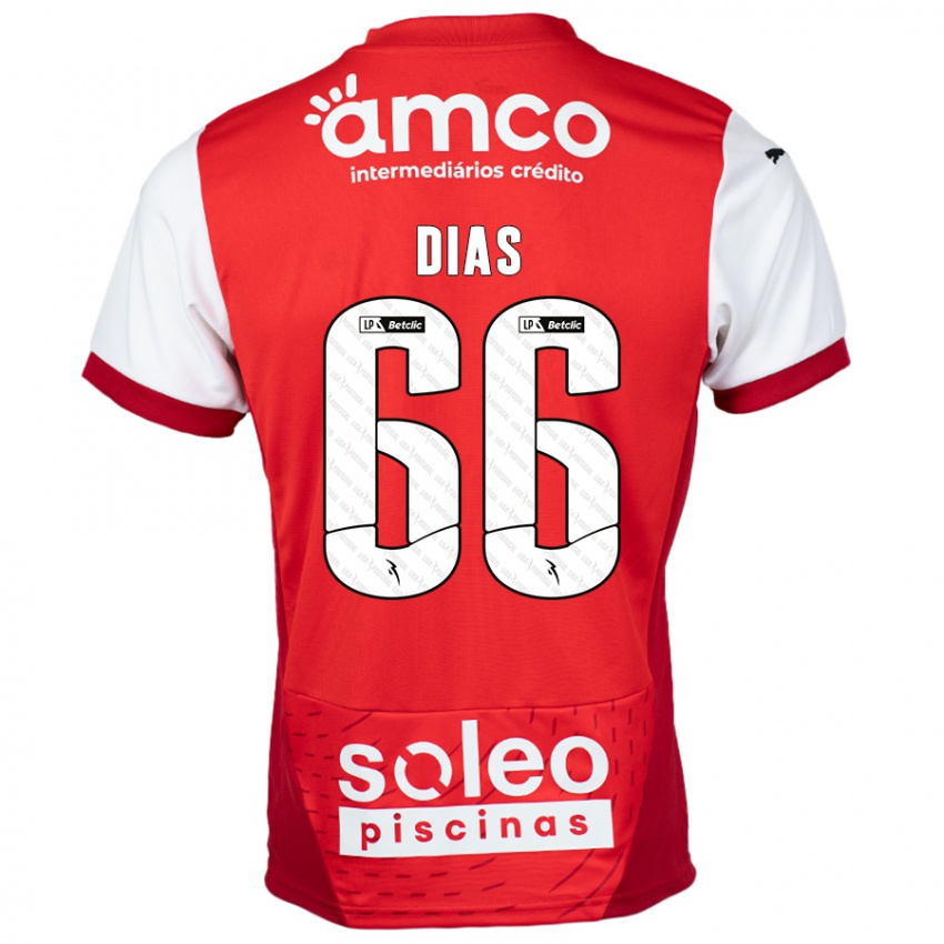 Kinderen Gonçalo Dias #66 Rood Wit Thuisshirt Thuistenue 2024/25 T-Shirt