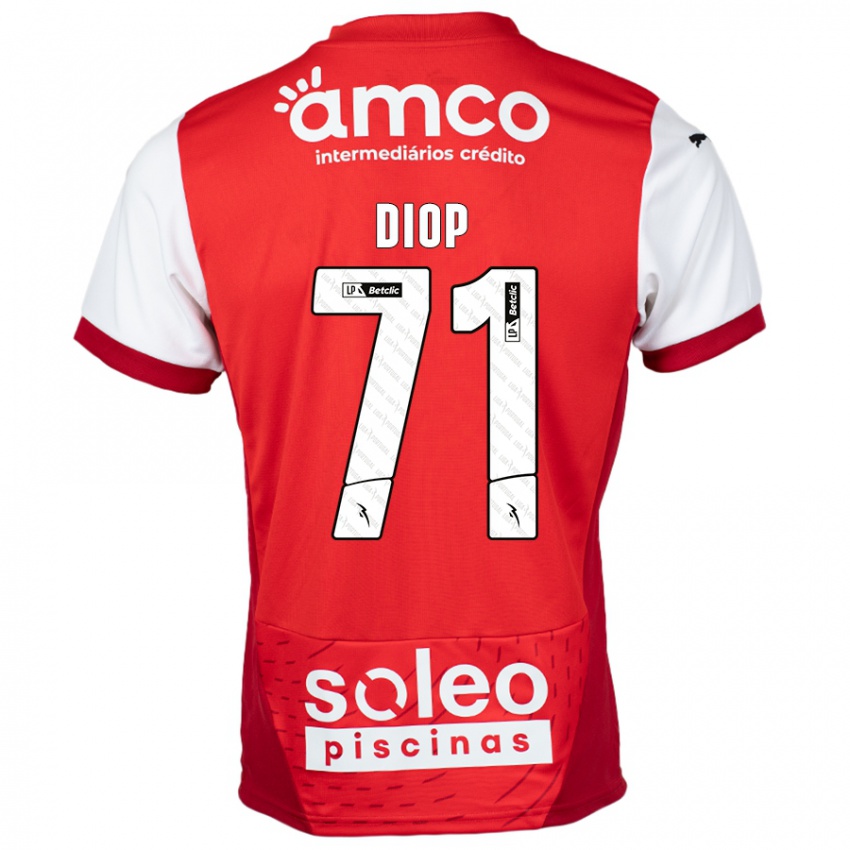 Kinderen Mamadou Diop #71 Rood Wit Thuisshirt Thuistenue 2024/25 T-Shirt