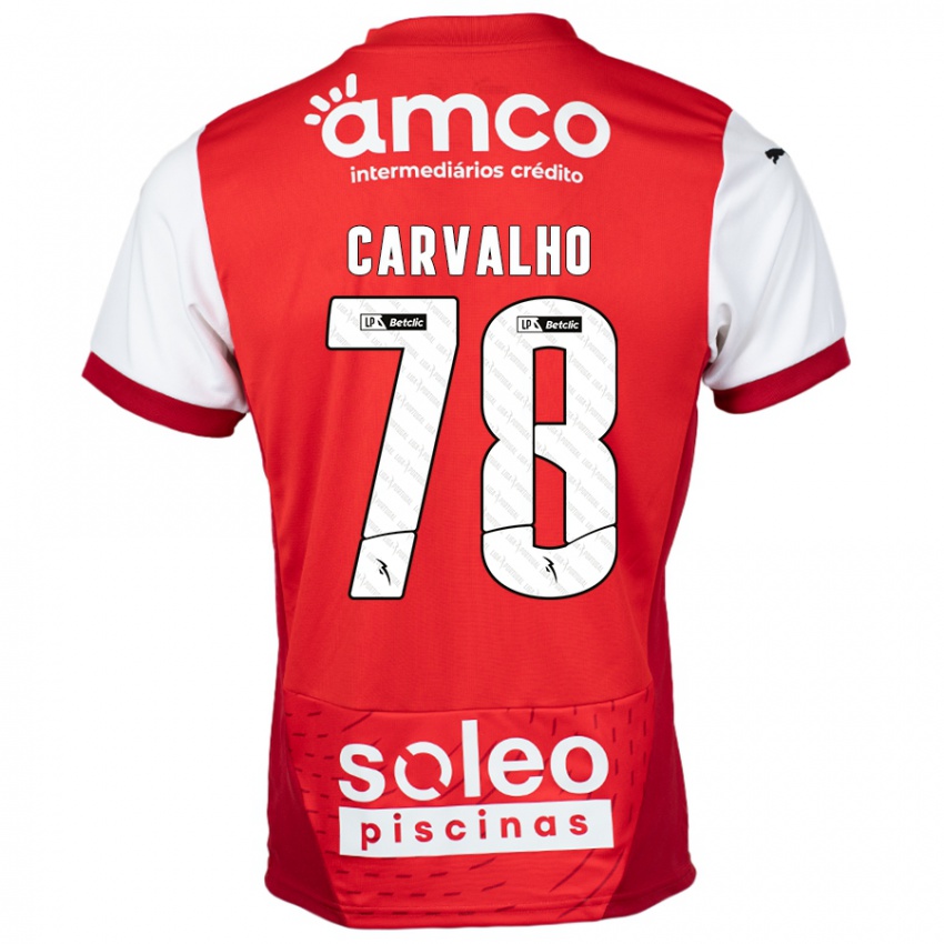 Kinderen João Carvalho #78 Rood Wit Thuisshirt Thuistenue 2024/25 T-Shirt