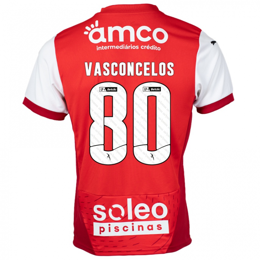 Kinderen Vasconcelos #80 Rood Wit Thuisshirt Thuistenue 2024/25 T-Shirt