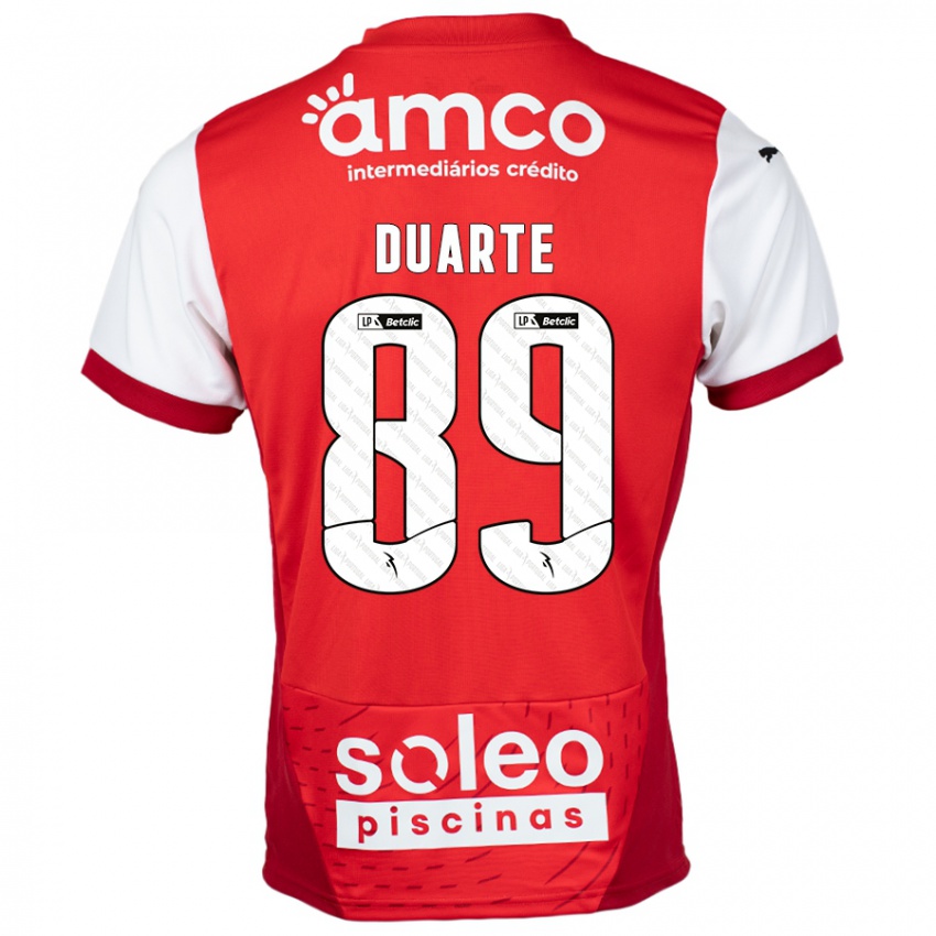 Kinderen Afonso Duarte #89 Rood Wit Thuisshirt Thuistenue 2024/25 T-Shirt