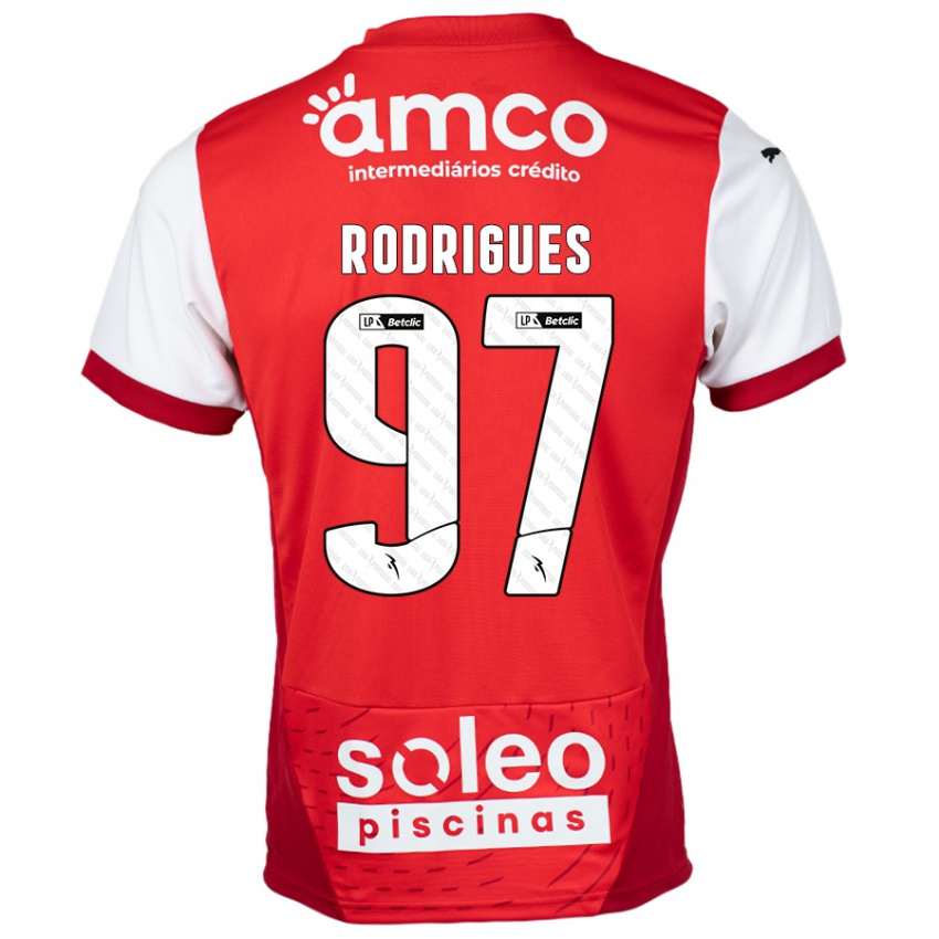 Kinderen Dinis Rodrigues #97 Rood Wit Thuisshirt Thuistenue 2024/25 T-Shirt