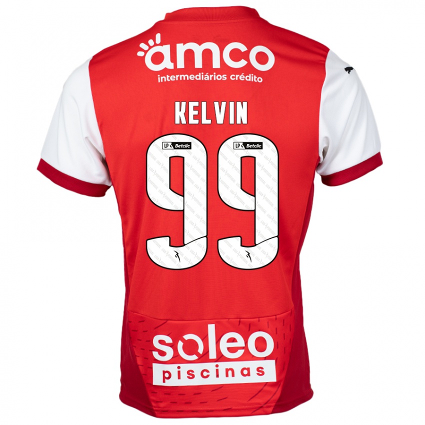 Kinderen Kauan Kelvin #99 Rood Wit Thuisshirt Thuistenue 2024/25 T-Shirt