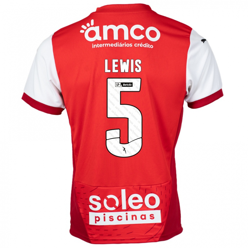 Kinderen Leah Lewis #5 Rood Wit Thuisshirt Thuistenue 2024/25 T-Shirt