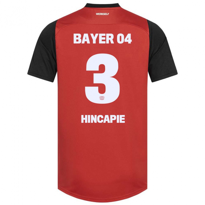 Kinderen Piero Hincapié #3 Rood Zwart Thuisshirt Thuistenue 2024/25 T-Shirt