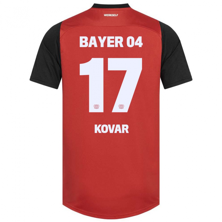 Kinderen Matej Kovar #17 Rood Zwart Thuisshirt Thuistenue 2024/25 T-Shirt