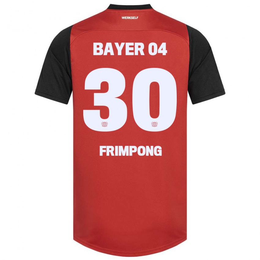 Kinderen Jeremie Frimpong #30 Rood Zwart Thuisshirt Thuistenue 2024/25 T-Shirt