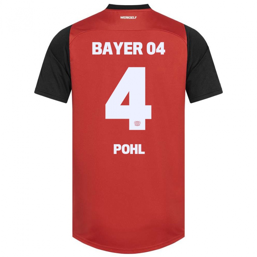 Kinderen Ferdinand Pohl #4 Rood Zwart Thuisshirt Thuistenue 2024/25 T-Shirt