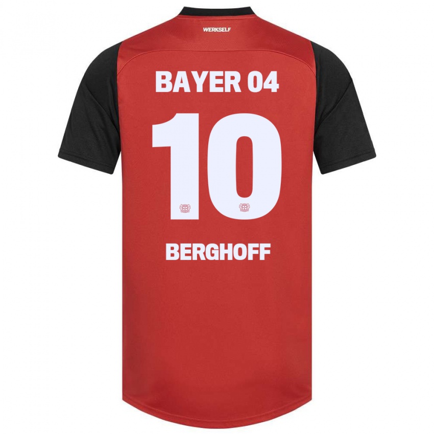 Kinderen Jonah Berghoff #10 Rood Zwart Thuisshirt Thuistenue 2024/25 T-Shirt