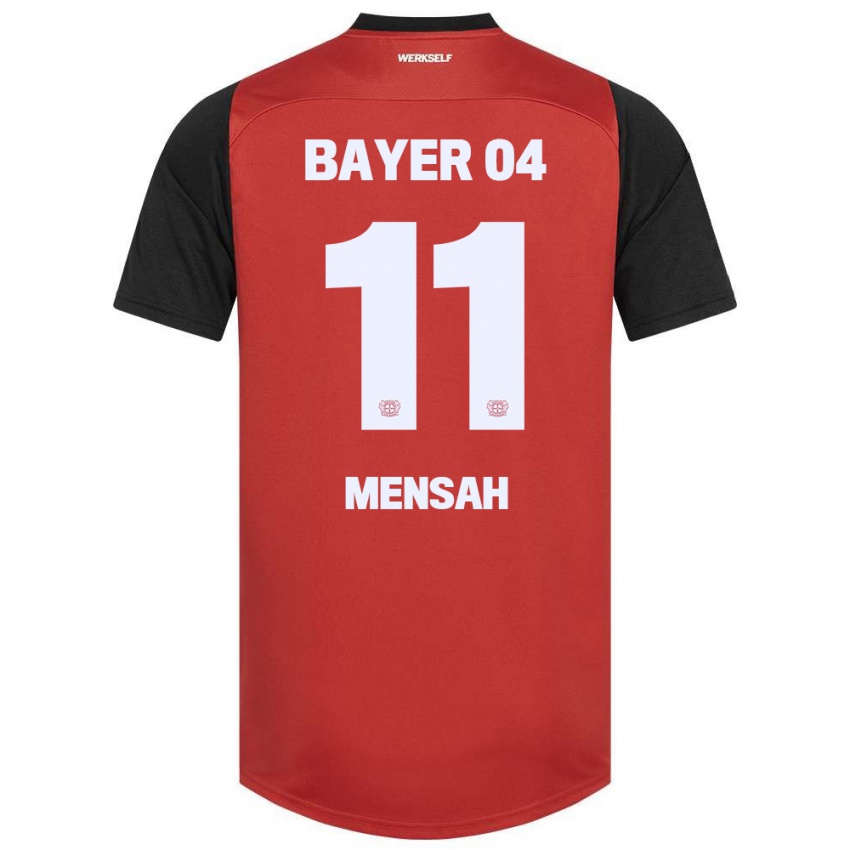 Kinderen Jeremiah Mensah #11 Rood Zwart Thuisshirt Thuistenue 2024/25 T-Shirt