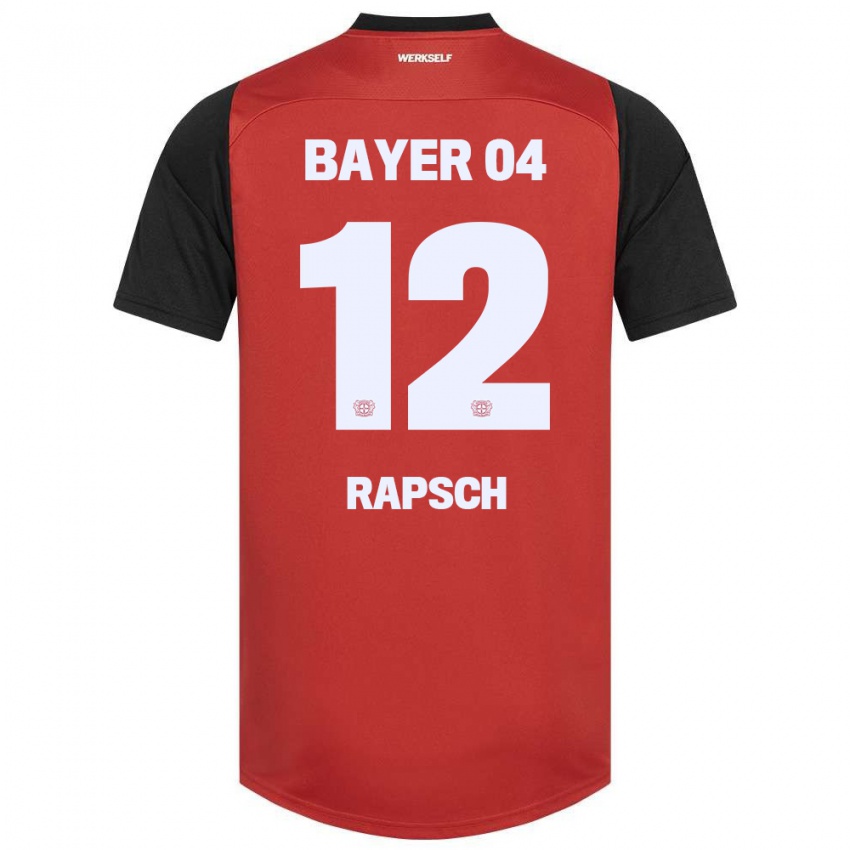 Kinderen Simeon Rapsch #12 Rood Zwart Thuisshirt Thuistenue 2024/25 T-Shirt