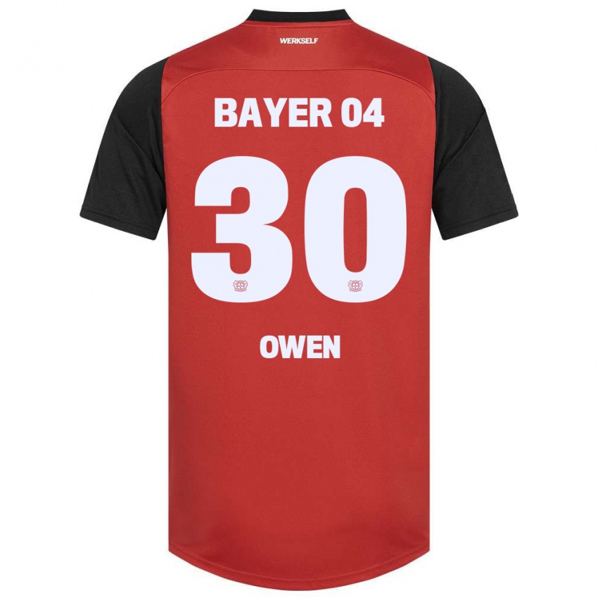 Kinderen Emmanuel Owen #30 Rood Zwart Thuisshirt Thuistenue 2024/25 T-Shirt