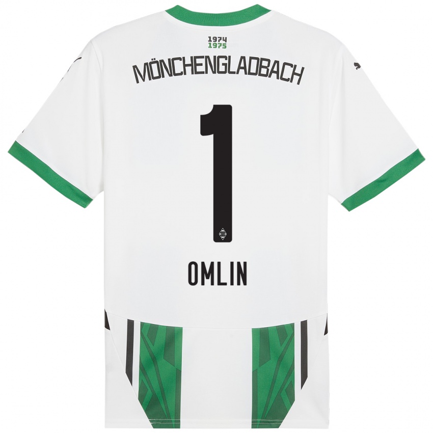 Kinderen Jonas Omlin #1 Wit Groen Thuisshirt Thuistenue 2024/25 T-Shirt