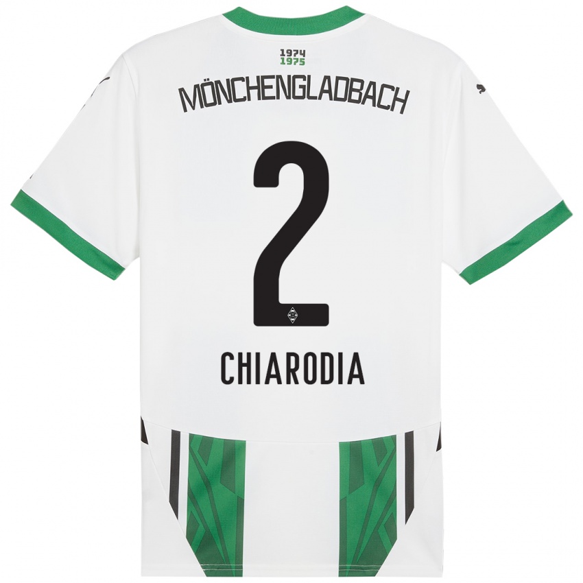 Kinderen Fabio Chiarodia #2 Wit Groen Thuisshirt Thuistenue 2024/25 T-Shirt