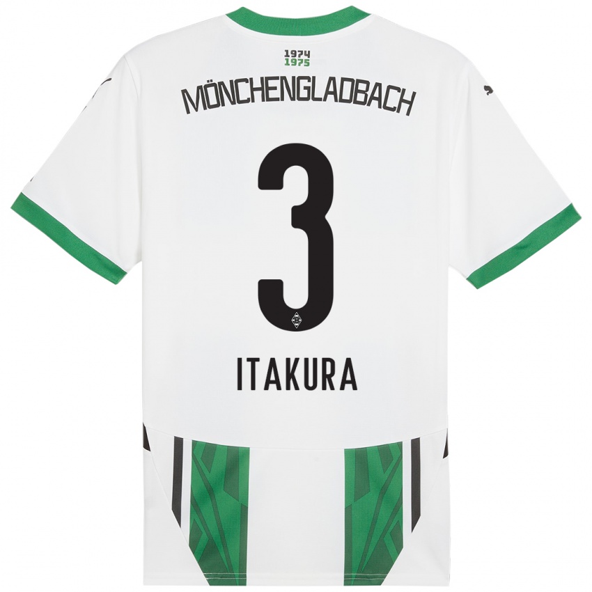 Kinderen Ko Itakura #3 Wit Groen Thuisshirt Thuistenue 2024/25 T-Shirt