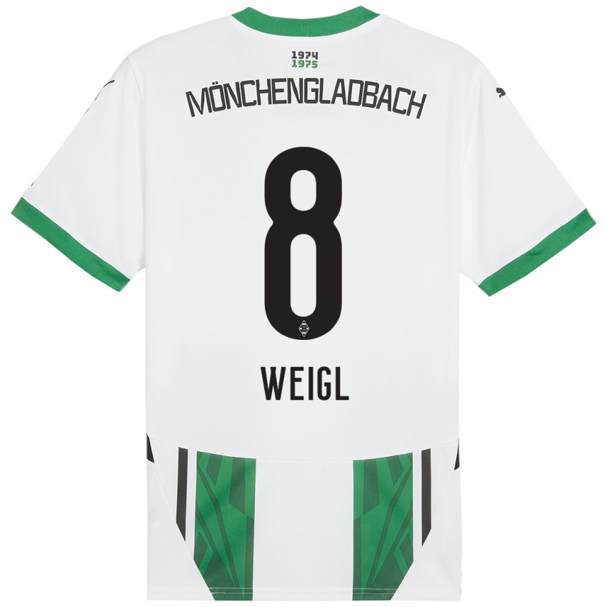 Kinderen Julian Weigl #8 Wit Groen Thuisshirt Thuistenue 2024/25 T-Shirt