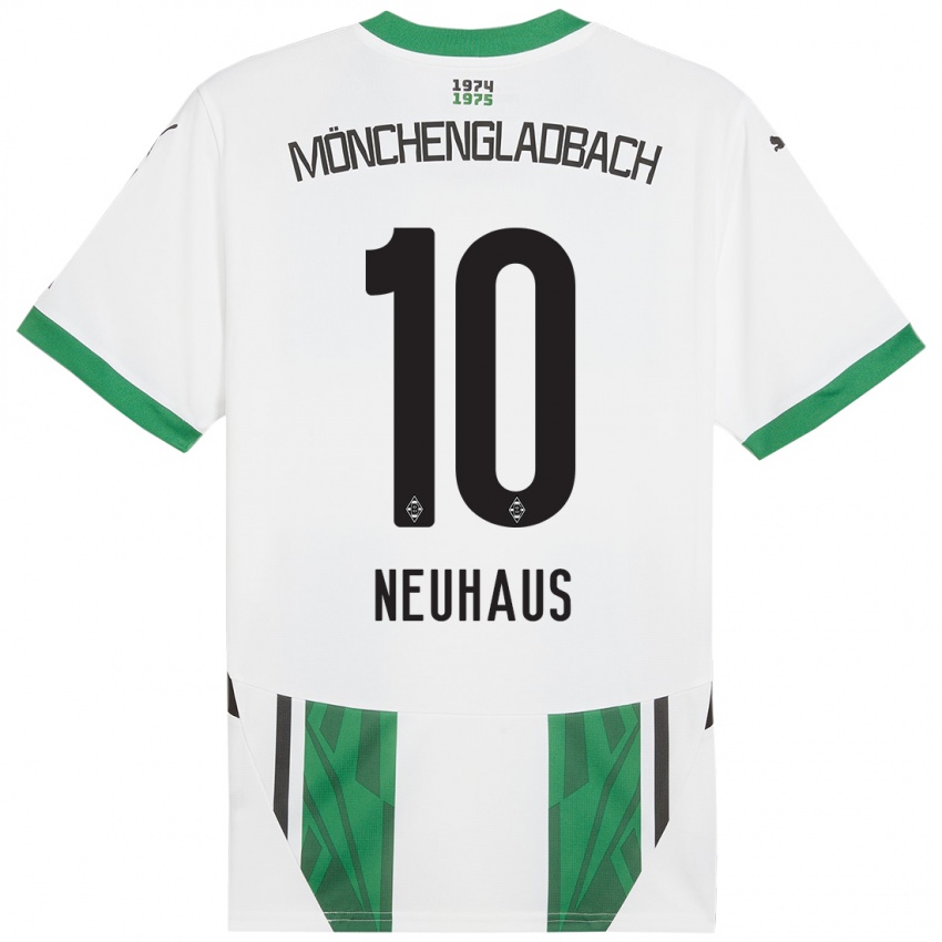 Kinderen Florian Neuhaus #10 Wit Groen Thuisshirt Thuistenue 2024/25 T-Shirt